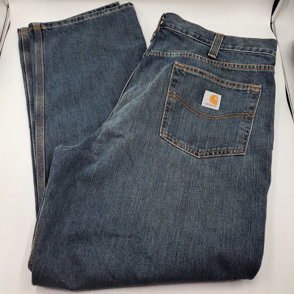 Carhartt Mens Relaxed Fit Dark Wash Denim Jeans 101483-968 Blue 38x30